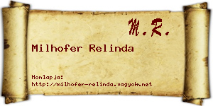 Milhofer Relinda névjegykártya